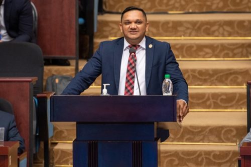 Minister of Natural Resources Vickram Bharrat during Budget 2022 debates on Thursday